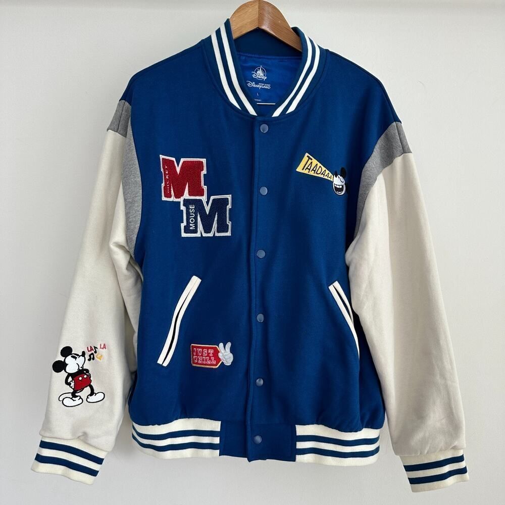 Disney Varsity Jacket Mens Large Bomber Letterman Mickey Mouse Patch Hong Kong